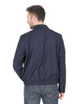 Sleek Zip-Front Sophistication Hugo Boss Men'S Blue/Beige Jacket