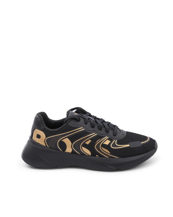  Black Elegance Hugo Boss'S Silk Rubber Sole Sneakers