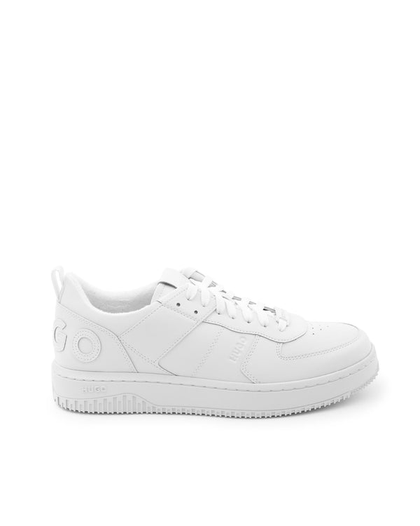  White Calfskin Sneakers - Hugo Boss Signature