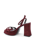 Elegance Hugo Boss Dark Red Leather Heeled Sandals