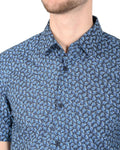 Dark Blue Xl Linen Shirt By Hugo Boss