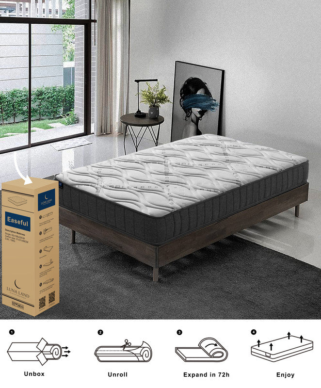 Easeful Eco Spay Foam Pocket Spring 20Cm Single Hybrid Mattress