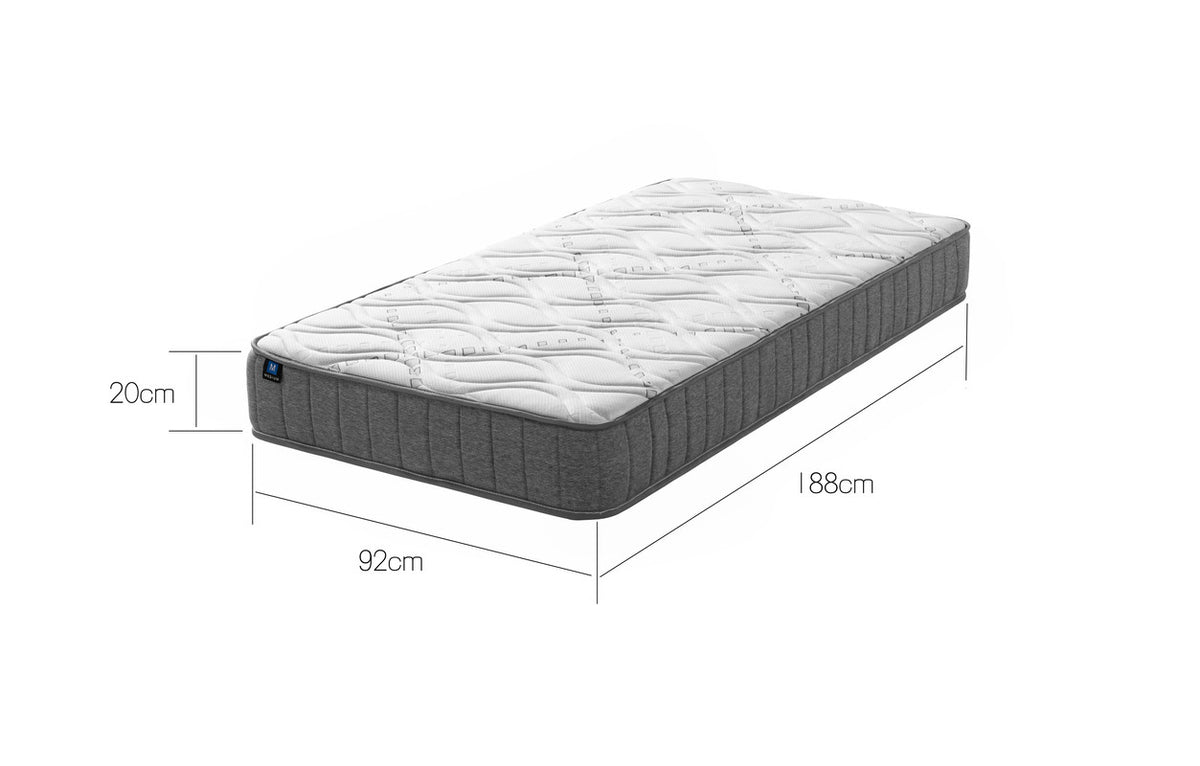 Easeful Eco Spay Foam Pocket Spring 20Cm Single Hybrid Mattress