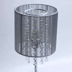 Emilia Table Lamp With Acrylic Drops - Grey Shade