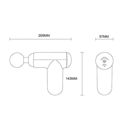 Red Mini Vibrating Fascia Massage Gun - Button Type