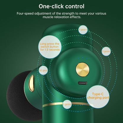 4-Head Portable Muscle Massage Gun For Sports - Green