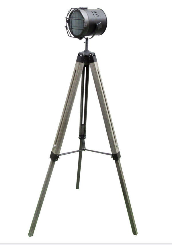  139Cm Nautical Tripod Floor Lamp - Steel Grey
