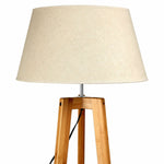 155Cm Bamboo Wooden Tripod Floor Lamp - Beige Linen