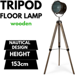 153Cm Nautical Tripod Floor Lamp - Matte Grey