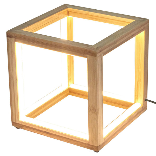  Bamboo Cube Led Lamp - Natural