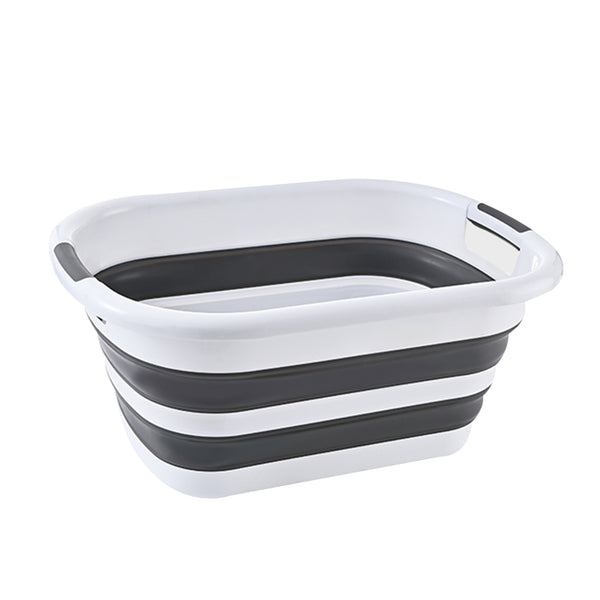  40L Collapsible Laundry Basket - Grey/White