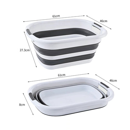 40L Collapsible Laundry Basket - Grey/White
