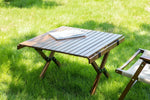 62cm Foldable Bamboo Camping Table - Waterproof