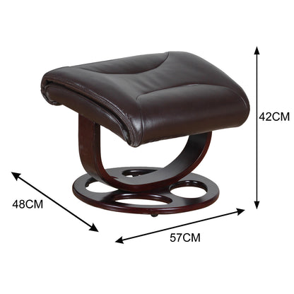 Julio Leather Reclining Lounge Arm Chair With Ottoman