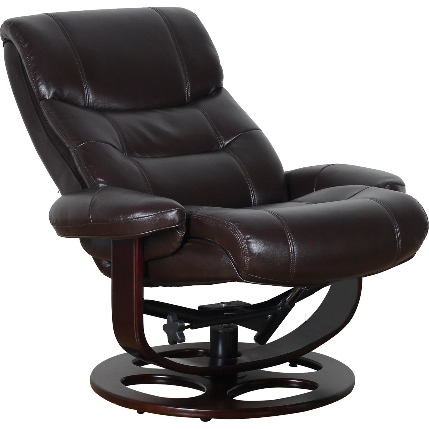 Julio Leather Reclining Lounge Arm Chair With Ottoman