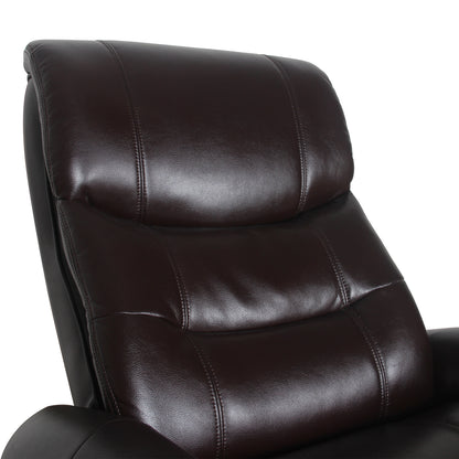 Julio Leather Reclining Lounge Arm Chair With Ottoman