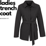 Womens Winter Button Long Trench Coat Jacket Parka Overcoat - Black - Xx-Large