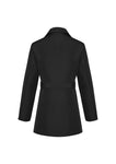 Womens Winter Button Long Trench Coat Jacket Parka Overcoat - Black - Xx-Large