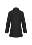 Womens Winter Button Long Trench Coat Jacket Parka Overcoat - Black - Xx-Large