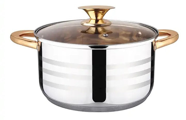  5.8 Litre Casserole Pot Stainless Steel Induction Cooking Stock Stew