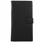 Leather Passport Holder Travel Wallet W/ Rfid Protection - Black