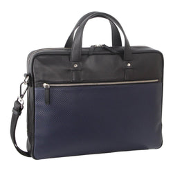 Pierre Cardin Men's Pebbled Leather 15" Laptop Bag - Black
