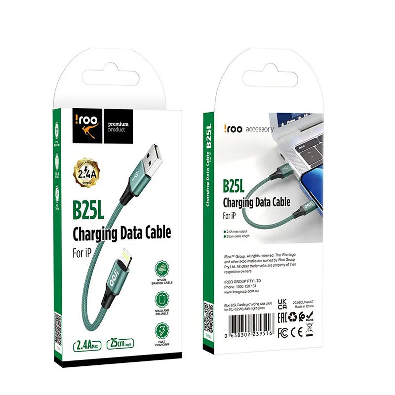 Short USB-A Lightning Cable 25cm Fast Charge | HomeAndLiving