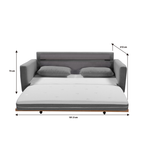 2 Seater Pull-Out Sofa Bed Grey Celadon/Taupe