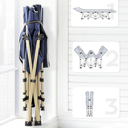 Portable Folding Bed Navy 190x70x35cm