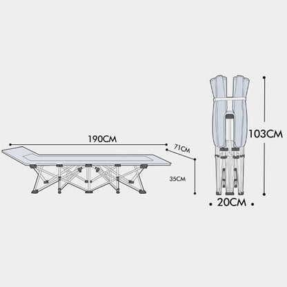 Portable Folding Bed Navy 190x70x35cm