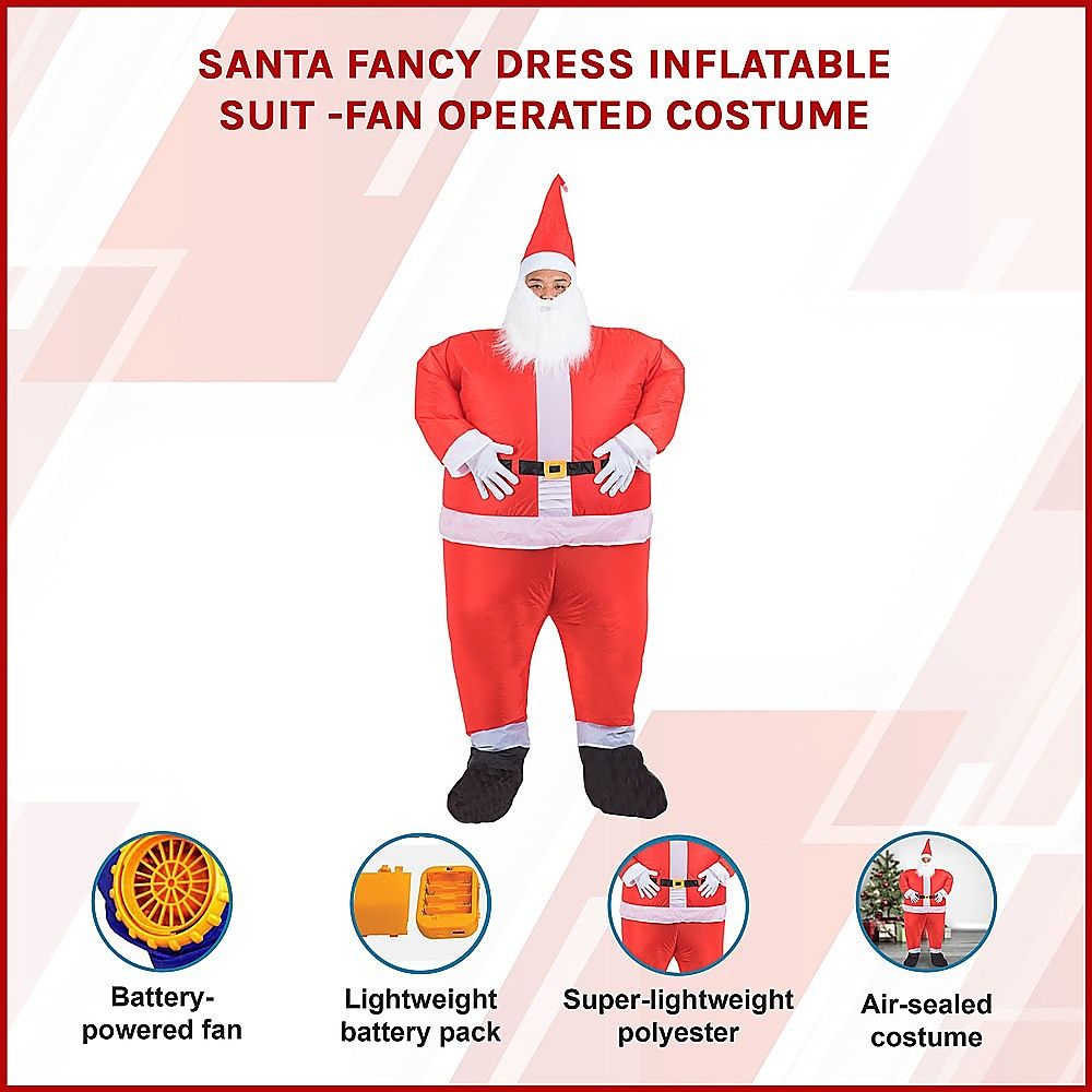 SANTA Fancy Dress Inflatable Suit -Fan Operated Costume