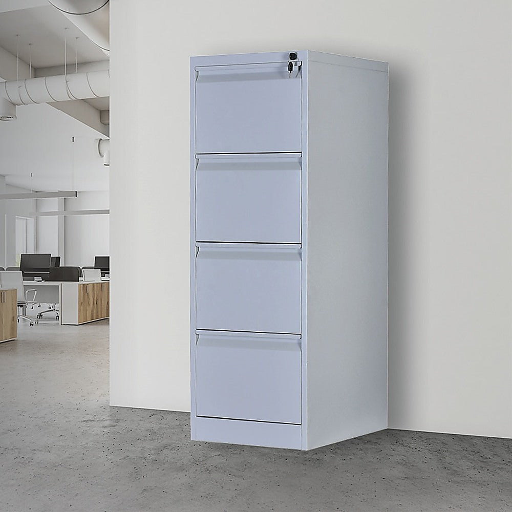 4-Drawer Shelf Office Gym Filing Storage Locker Cabinet - 133×45×62cm