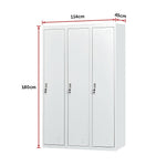 Three-Door Side by Side Office Gym Shed Storage Locker