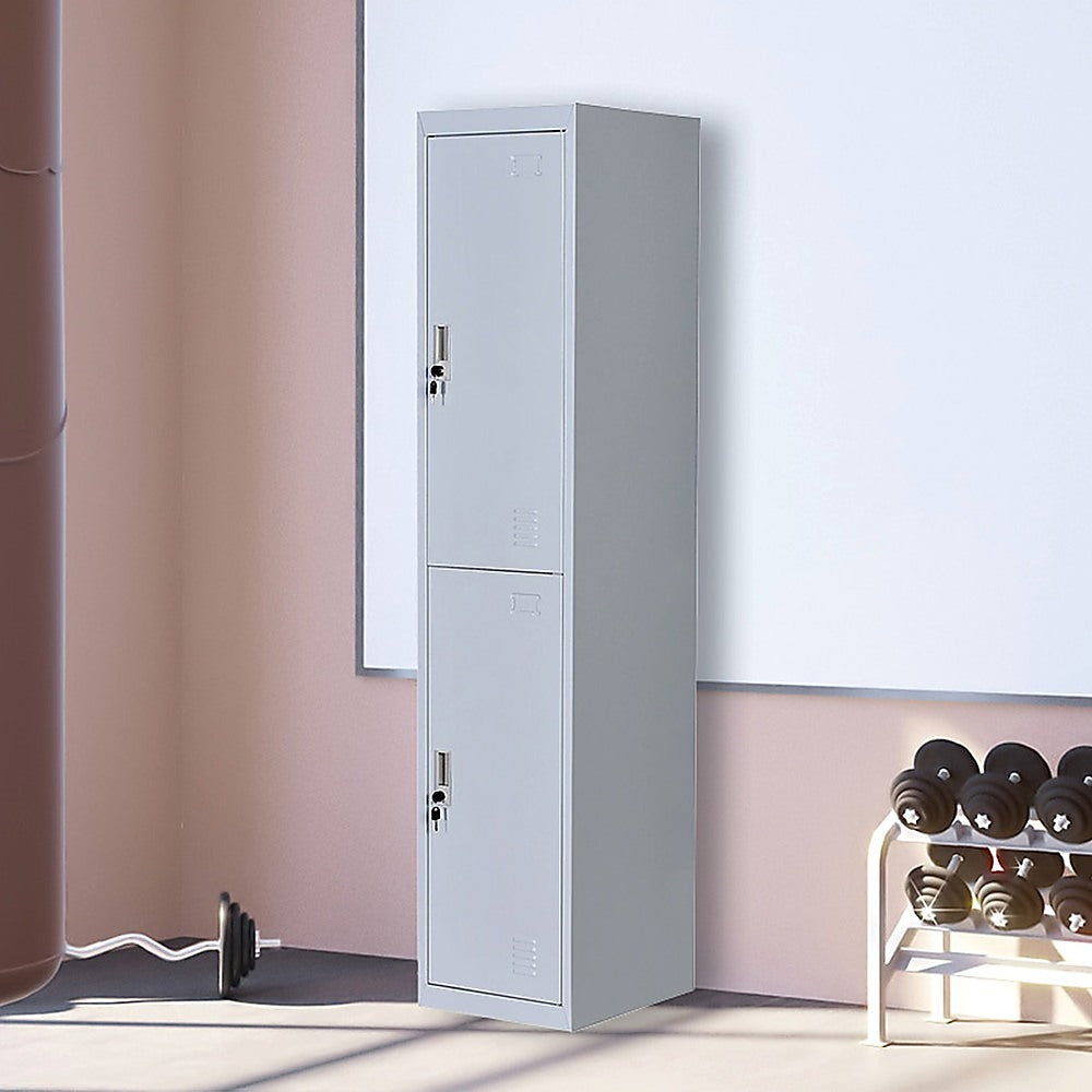 Two-Door Office Gym Shed Storage Lockers - 193×55.5×6.8cm