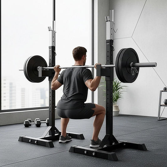 Heavy-Duty Squat Rack with Barbell Holder