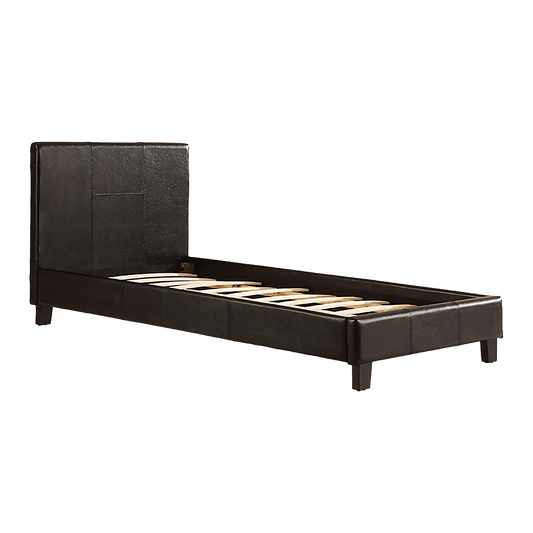 Single Pu Leather Bed Frame Black
