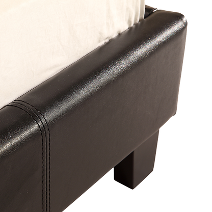 Single Pu Leather Bed Frame Black