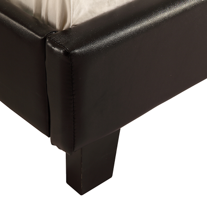 Single Pu Leather Bed Frame Black