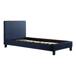 Single Pu Leather Bed Frame Blue