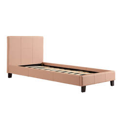 Single Pu Leather Bed Frame Pink