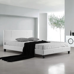 Double Pu Leather Bed Frame White