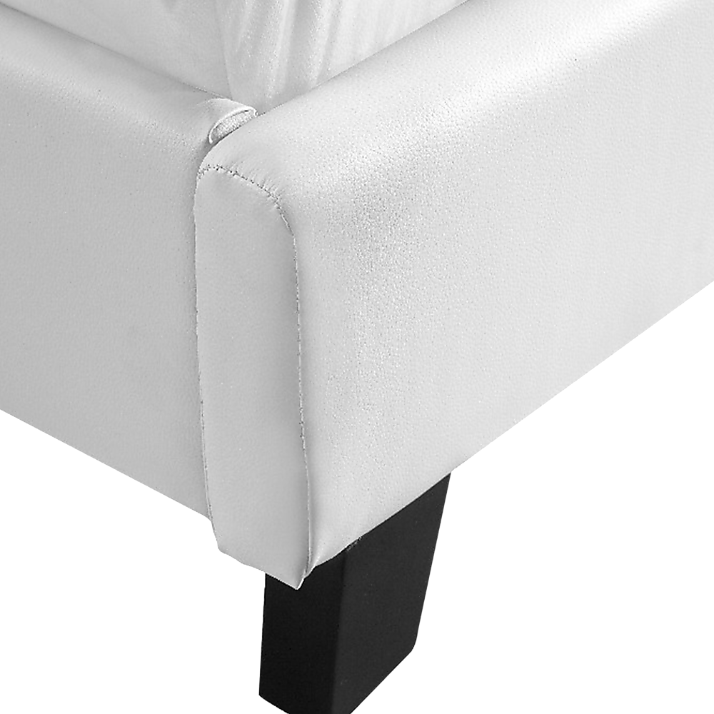 Double Pu Leather Bed Frame White