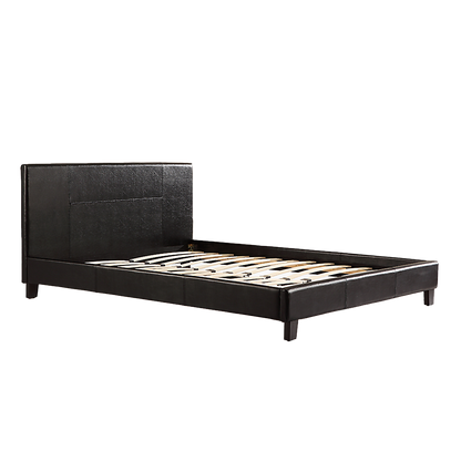 Double Pu Leather Bed Frame Black
