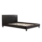 Double Pu Leather Bed Frame Black