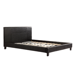Double Pu Leather Bed Frame Black