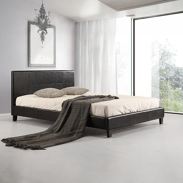  Double PU Leather Bed Frame Black