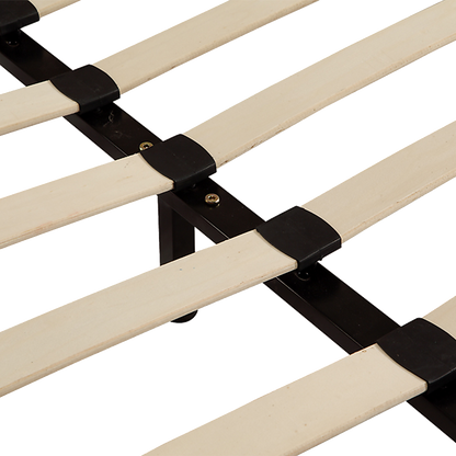 Double Pu Leather Bed Frame Black