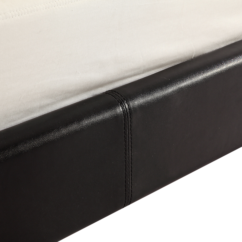 King Pu Leather Bed Frame Brown