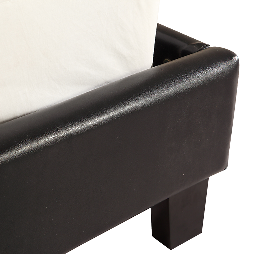 King Pu Leather Bed Frame Black