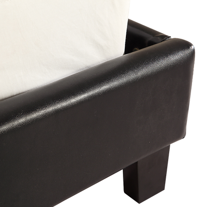 King Pu Leather Bed Frame Black